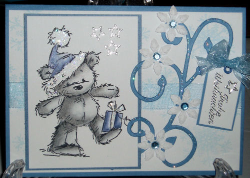 Weihnachtskarte in blau